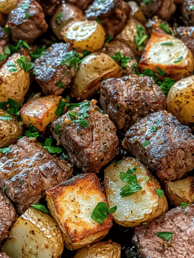 If you’re on the hunt for a quick and hearty meal that packs a flavorful punch, look no further than Garlic Butter Steak Bites and Potatoes. This dish seamlessly combines succulent steak bites with crispy roasted potatoes, all enveloped in a rich garlic butter sauce that’s sure to tantalize your taste buds. Whether you’re cooking for a family dinner or entertaining guests, this recipe is both satisfying and easy to prepare, making it an ideal choice for home cooks who want a delicious meal without spending hours in the kitchen.