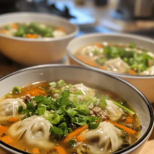 Welcome to the world of Authentic Spicy Dumpling Soup, a dish that embodies warmth, comfort, and a rich tapestry of flavors. This delightful soup hails from the heart of Asian cuisine, where dumplings are cherished not just as a meal, but as a cultural symbol of togetherness and celebration. Originating from various regions, especially in East Asia, dumplings have been a staple for centuries, often served during festive occasions or family gatherings. The act of preparing dumplings, from kneading the dough to shaping each delicate parcel, is a beloved family tradition that brings people together, making this soup not just a dish but a heartfelt experience.
