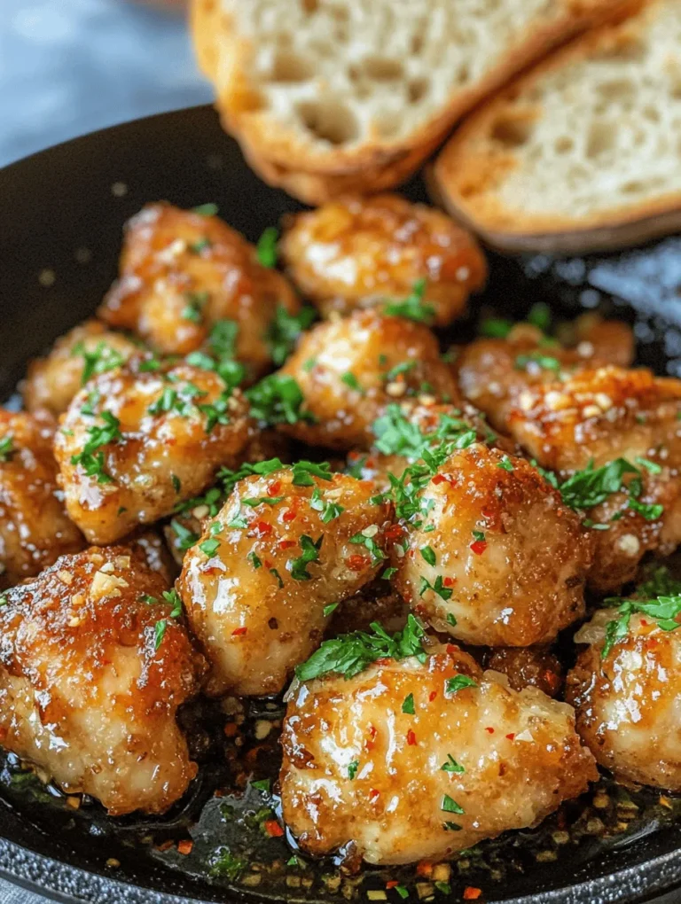 If you're looking for a dish that combines rich flavors with ease of preparation, look no further than Garlic Butter Chicken Bites. This delightful recipe is perfect for weeknight dinners when time is of the essence but flavor is still a priority. With succulent pieces of chicken enveloped in a luscious garlic butter sauce, this dish is sure to impress your family and friends, making it an ideal choice for entertaining guests or simply enjoying a cozy night in.