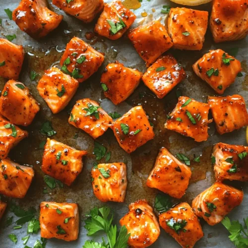 The beauty of this recipe lies in its versatility. Salmon is not only a delectable protein choice, but it is also packed with health benefits. Rich in omega-3 fatty acids, high-quality protein, and essential vitamins and minerals, salmon serves as a nutritious option for those looking to incorporate healthier ingredients into their meals. The combination of sweet, spicy, and savory flavors in these salmon bites makes them an exciting addition to any appetizer spread, and they can easily double as a satisfying snack.