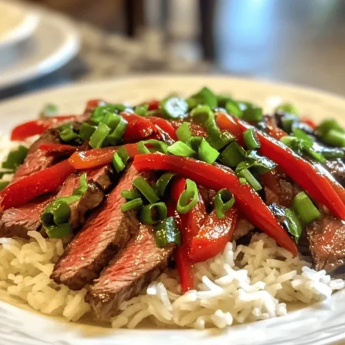 If you're searching for a quick, delicious meal that packs a punch of flavor, look no further than Sizzling Pepper Steak with Onions. This delectable dish combines juicy beef with the vibrant crunch of bell peppers and the sweetness of onions, all brought together in a savory sauce that will tantalize your taste buds. The appeal of this recipe lies not only in its rich and satisfying flavors but also in its simplicity, making it an ideal option for busy weeknights or impressing guests at a dinner party.