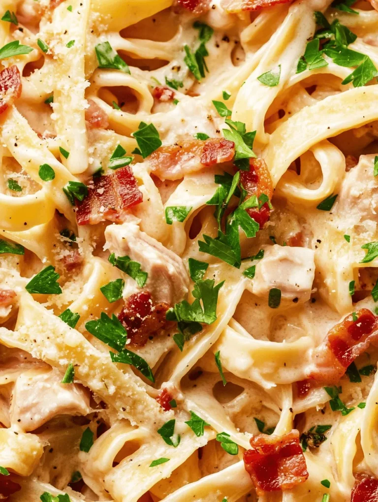Chicken Carbonara is a beloved classic Italian dish that effortlessly combines simplicity with rich, comforting flavors. Originating from the heart of Italy, this dish has gained immense popularity around the world for its creamy texture and satisfying taste. The beauty of Chicken Carbonara lies in its versatility; whether you’re hosting a family gathering or looking for a quick weeknight dinner, this dish serves as a perfect solution. Imagine the warmth of a home-cooked meal, where fresh ingredients come together to create something truly special. The satisfaction of making this dish from scratch, with its delightful aromas wafting through the kitchen, is an experience that transcends mere cooking—it’s a celebration of culinary art.
