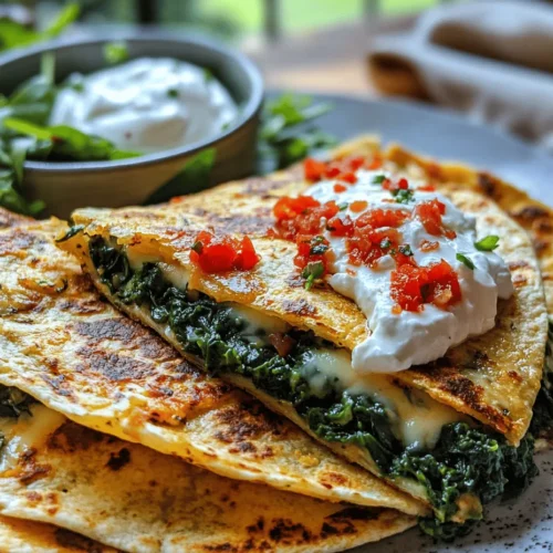 Quesadillas have long been celebrated as a versatile dish in Mexican cuisine, cherished for their simplicity and adaptability. These delightful creations consist of a tortilla filled with a variety of ingredients, folded in half, and cooked until crispy and golden. Whether enjoyed as a snack, a quick meal, or a party appetizer, quesadillas can cater to diverse tastes and dietary preferences. Among the numerous combinations available, spinach and feta quesadillas stand out for their unique flavor profile and health benefits. This recipe not only tantalizes your taste buds but also offers a nutritious twist that elevates the traditional quesadilla experience.