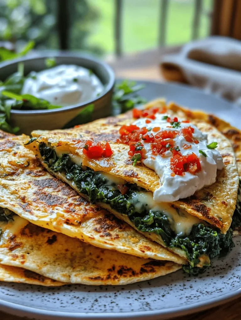 Quesadillas have long been celebrated as a versatile dish in Mexican cuisine, cherished for their simplicity and adaptability. These delightful creations consist of a tortilla filled with a variety of ingredients, folded in half, and cooked until crispy and golden. Whether enjoyed as a snack, a quick meal, or a party appetizer, quesadillas can cater to diverse tastes and dietary preferences. Among the numerous combinations available, spinach and feta quesadillas stand out for their unique flavor profile and health benefits. This recipe not only tantalizes your taste buds but also offers a nutritious twist that elevates the traditional quesadilla experience.