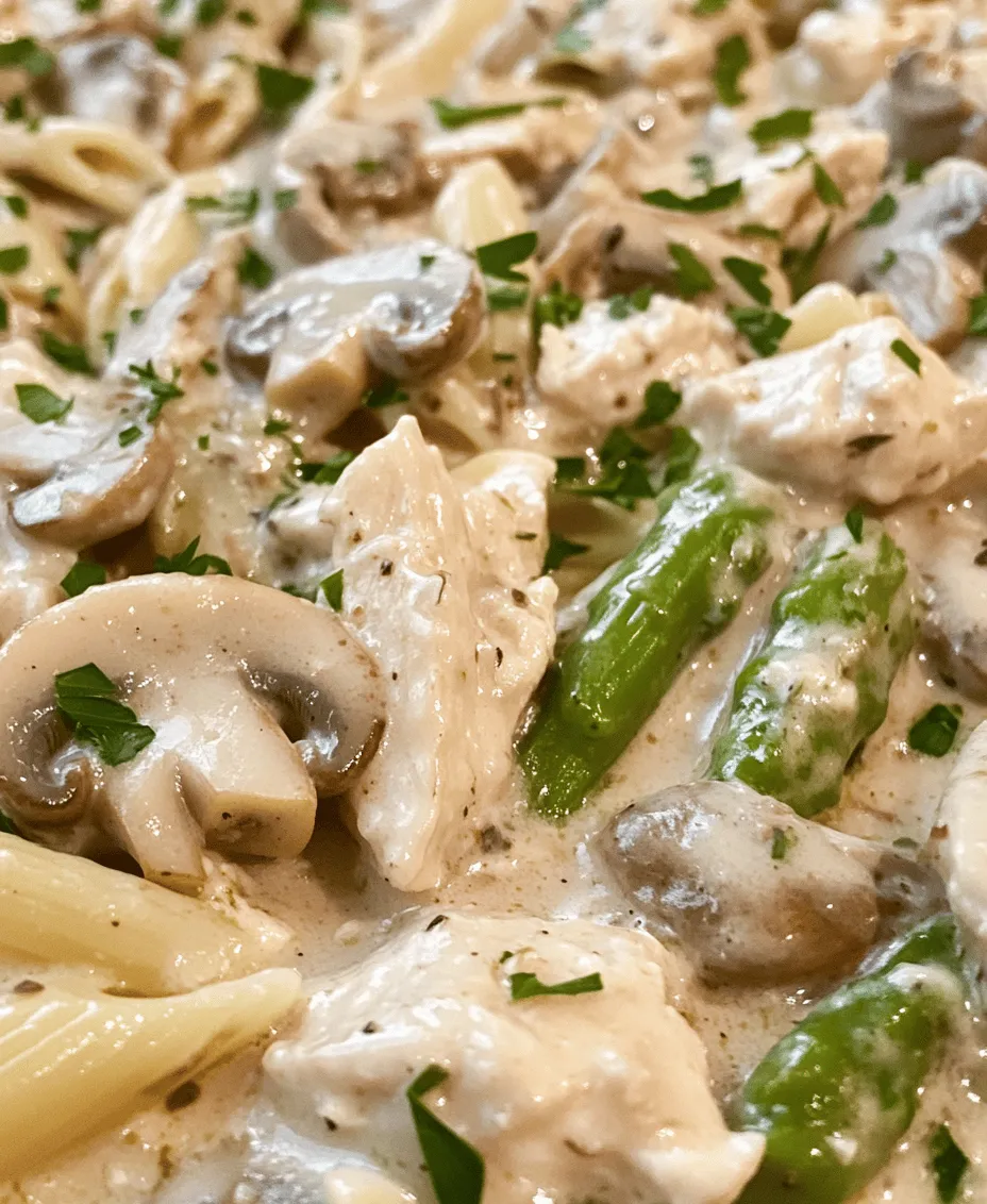 If you're in search of a dish that beautifully balances flavor, texture, and convenience, look no further than creamy mushroom and asparagus chicken penne. This luscious pasta dish offers a delightful fusion of creamy, savory, and earthy notes that tantalize your taste buds with every bite. The combination of tender chicken, vibrant asparagus, and earthy mushrooms enveloped in a rich, creamy sauce makes it a standout option for both busy weeknights and special gatherings with family and friends.