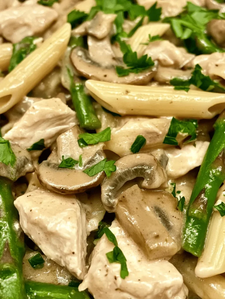 If you're in search of a dish that beautifully balances flavor, texture, and convenience, look no further than creamy mushroom and asparagus chicken penne. This luscious pasta dish offers a delightful fusion of creamy, savory, and earthy notes that tantalize your taste buds with every bite. The combination of tender chicken, vibrant asparagus, and earthy mushrooms enveloped in a rich, creamy sauce makes it a standout option for both busy weeknights and special gatherings with family and friends.