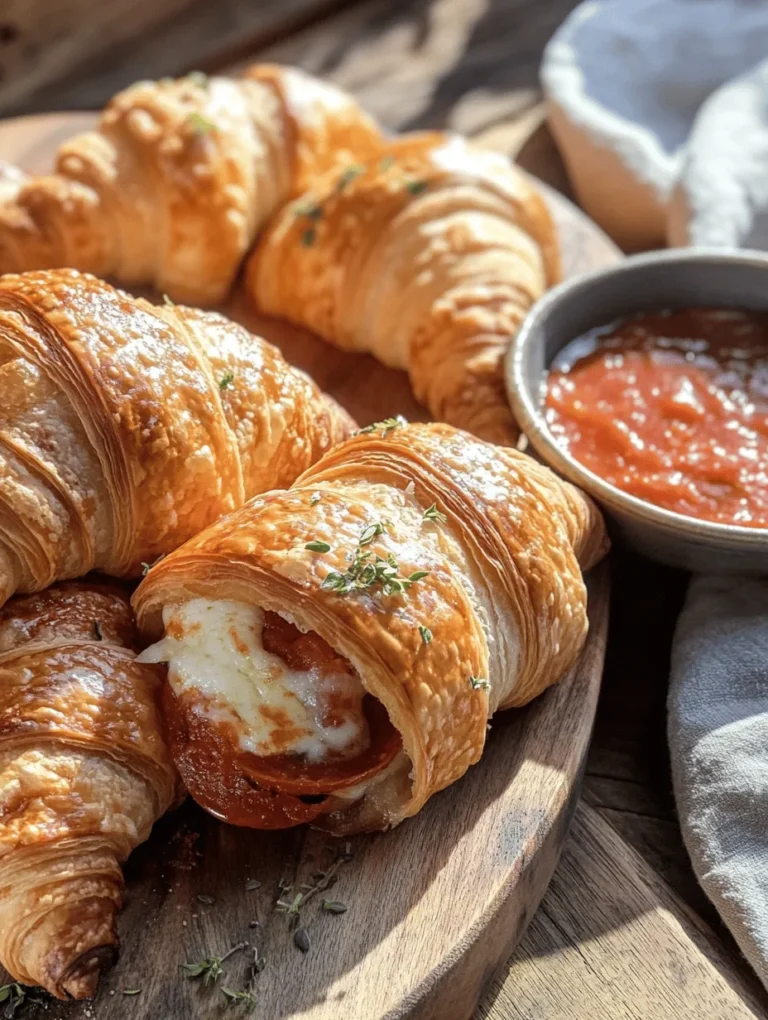 Croissants are more than just pastries; they are a symbol of culinary artistry and indulgence. Originating from France, these flaky, buttery delights have captured hearts and taste buds around the world. Their versatility makes them perfect for both sweet and savory applications, allowing chefs and home cooks alike to experiment with a myriad of fillings and toppings. One such delightful creation is the Mozzarella Pepperoni Croissant Rolls, a mouthwatering fusion of classic flavors that brings together the rich essence of mozzarella and the zesty kick of pepperoni, all wrapped within a buttery crescent roll dough.