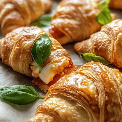 If youâre on the hunt for a delicious, easy-to-make snack that combines the best of both worldsâthe flaky goodness of croissants and the savory flavors of pizzaâyouâre in for a treat with these Mozzarella Pepperoni Croissant Rolls. This recipe perfectly encapsulates the delightful fusion of two beloved culinary staples, making it an ideal choice for appetizers, game day snacks, or even a quick weeknight meal. The appeal of these rolls lies not only in their mouthwatering taste but also in their simplicity of preparation, making them a hit among both novice cooks and seasoned chefs alike.