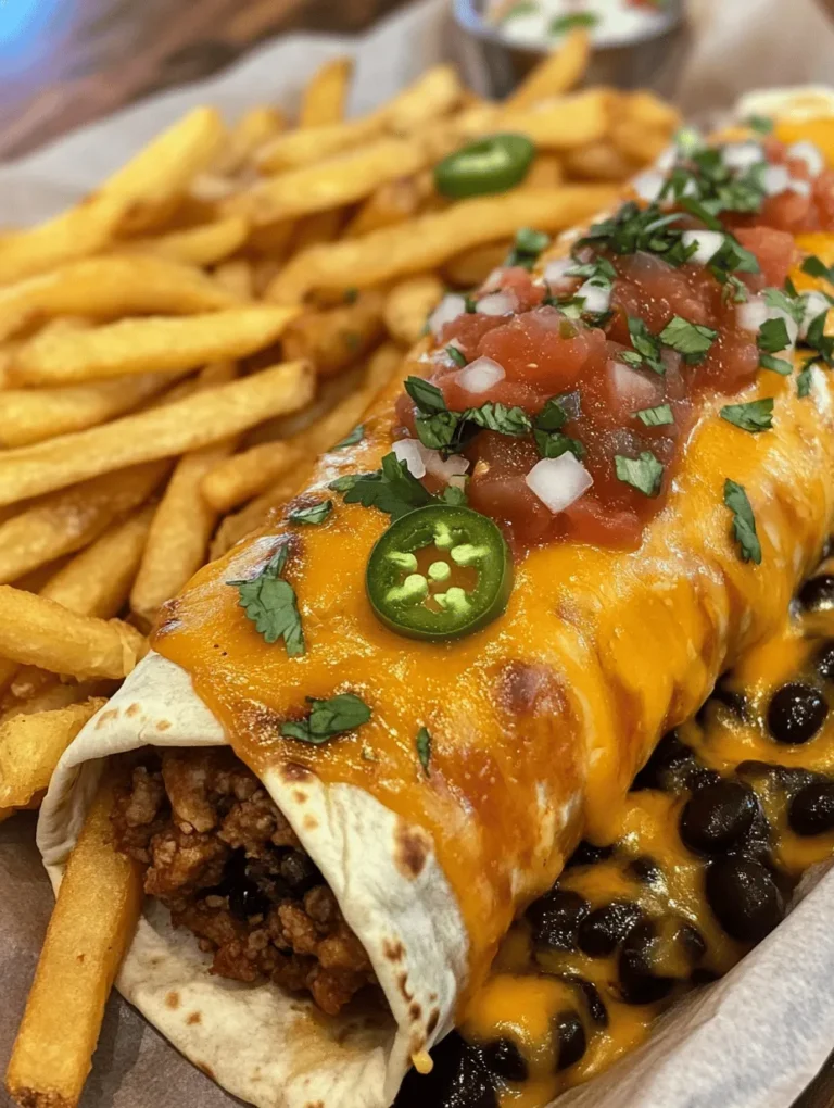 If you're searching for a comforting dish that brings together the best of both worlds—savory burritos and crispy fries—look no further than cheesy beef burritos with crispy fries. This delightful fusion not only satisfies your hunger but also tantalizes your taste buds with a medley of flavors and textures. Ideal for family dinners or casual gatherings with friends, these burritos pack a punch of flavor that makes them a beloved choice among both kids and adults alike.