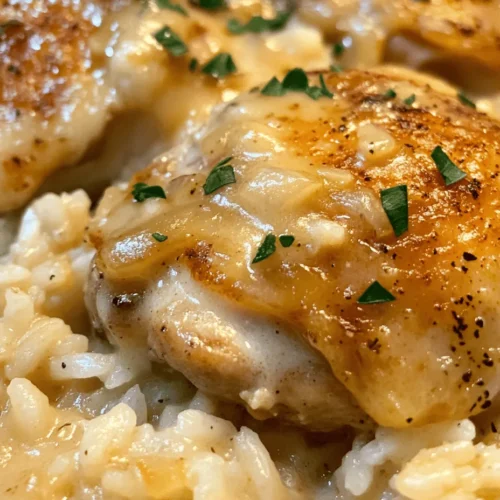 Creamy Smothered Chicken and Rice is a quintessential one-pot meal that offers a warm embrace with every bite. This comforting dish combines tender chicken thighs, fluffy rice, and a rich, creamy sauce that brings together an array of flavors. Perfect for busy weeknights or family gatherings, it provides both simplicity and satisfaction, making it an ideal choice for those looking to serve a hearty meal without the hassle of multiple pots and pans. The allure of Creamy Smothered Chicken and Rice lies not only in its taste but also in its ability to gather loved ones around the dining table, sharing moments and memories.