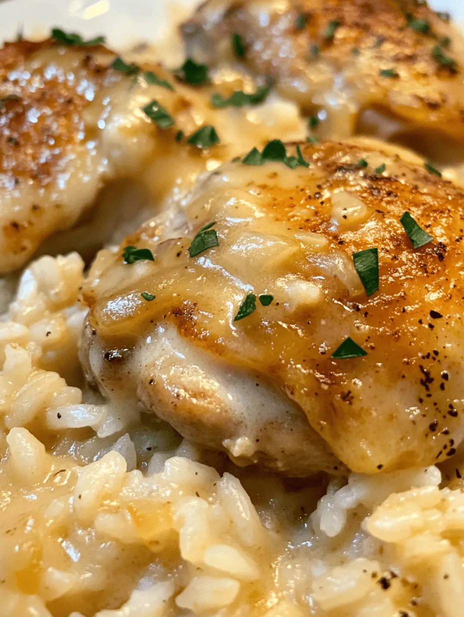 Creamy Smothered Chicken and Rice is a quintessential one-pot meal that offers a warm embrace with every bite. This comforting dish combines tender chicken thighs, fluffy rice, and a rich, creamy sauce that brings together an array of flavors. Perfect for busy weeknights or family gatherings, it provides both simplicity and satisfaction, making it an ideal choice for those looking to serve a hearty meal without the hassle of multiple pots and pans. The allure of Creamy Smothered Chicken and Rice lies not only in its taste but also in its ability to gather loved ones around the dining table, sharing moments and memories.