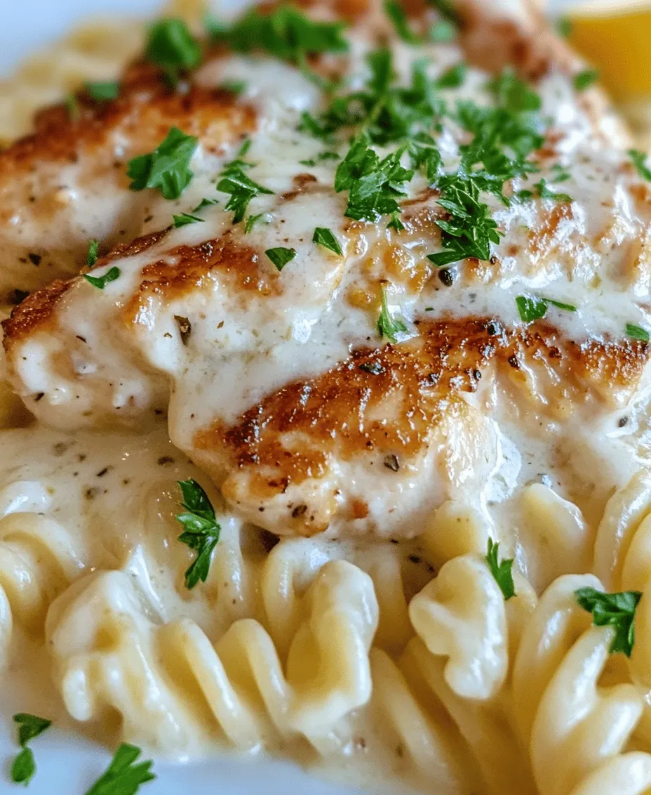 Are you looking for a meal that combines comfort and flavor in every bite? Look no further than <strong>Creamy Garlic Butter Chicken and Rotini in Parmesan Sauce</strong>. This dish is an absolute delight, perfect for both busy weeknights and special gatherings. With its rich, creamy sauce infused with savory garlic and tender chicken, this recipe is sure to become a family favorite.” /></p>
</p>
<h3>Searing the Chicken</h3>
</p>
<p>Searing chicken is an essential technique that enhances both flavor and texture, setting the foundation for your Creamy Garlic Butter Chicken and Rotini in Parmesan Sauce. To achieve that desired golden crust, start by patting the chicken breasts dry with paper towels. Removing excess moisture allows for better browning. Season the chicken generously with salt and pepper—or your preferred spices—before placing it in a hot skillet.</p>
</p>
<p>Use a heavy-bottomed skillet or cast-iron pan for optimal heat retention. Preheat the skillet over medium-high heat and add a tablespoon of olive oil or butter. Once the oil shimmers, carefully lay the chicken in the pan. Avoid overcrowding the skillet, as this can lower the temperature and prevent proper searing. Let the chicken cook undisturbed for about 5-7 minutes on one side until it develops a deep golden crust. Flip the chicken, reduce the heat to medium, and cook for an additional 5-7 minutes, or until the internal temperature reaches 165°F (75°C). This method locks in juices and flavor, resulting in succulent chicken that perfectly complements the creamy sauce.</p>
</p>
<h3>Creating the Garlic Butter Sauce</h3>
</p>
<p>Now that you have beautifully seared chicken, it’s time to create the delectable garlic butter sauce that will envelop the rotini and chicken in rich flavors. Begin by reducing the heat to low after removing the chicken from the skillet. Add a generous amount of unsalted butter to the pan, allowing it to melt while scraping up any browned bits left from the chicken. This step adds extra depth to your sauce.</p>
</p>
<p>Next, introduce minced garlic to the melted butter. Be cautious not to brown the garlic, as burnt garlic can impart a bitter taste to your sauce. Sauté the minced garlic gently for about 30 seconds to 1 minute, or until fragrant. Once the garlic is perfectly sautéed, pour in heavy cream slowly, stirring continuously until it melds with the butter and garlic.</p>
</p>
<p>To achieve that luscious creamy consistency, add freshly grated Parmesan cheese gradually, stirring until melted and fully incorporated. The cheese not only thickens the sauce but also adds a savory depth that elevates the dish. Incorporate Italian seasoning—typically a blend of basil, oregano, and thyme—to enhance the flavor profile. This combination adds a hint of earthiness that balances the richness of the sauce.</p>
</p>
<h3>Combining Ingredients for the Perfect Dish</h3>
</p>
<p>With the garlic butter sauce ready, it’s time to bring all elements together to create a harmonious dish. Start by cooking your rotini according to package instructions until al dente. Reserve about half a cup of the pasta water before draining the rotini. This starchy water can help adjust the sauce’s consistency if needed.</p>
</p>
<p>In a large mixing bowl or the skillet used for the sauce, combine the drained rotini, seared chicken (sliced if desired), and the creamy garlic butter sauce. Toss everything together gently but thoroughly, ensuring each piece of pasta and chicken is coated in the sumptuous sauce. If the sauce appears too thick, add a splash of the reserved pasta water until you reach the desired creaminess.</p>
</p>
<p>To elevate the flavors further, add fresh lemon zest before serving. The citrus notes from the lemon zest cut through the richness of the sauce, providing a refreshing contrast and enhancing the overall flavor profile.</p>
</p>
<h3>Serving Suggestions</h3>
</p>
<p>Presentation can significantly enhance the dining experience, so consider how you serve your Creamy Garlic Butter Chicken and Rotini. For a family-style meal, transfer the dish to a large serving platter, garnishing with additional Parmesan cheese and fresh parsley for a pop of color. Alternatively, for individual servings, plate the rotini alongside sliced chicken pieces and drizzle with extra sauce.</p>
</p>
<p>Pair this creamy dish with light and refreshing sides to balance the meal. A simple mixed greens salad dressed with a lemon vinaigrette complements the richness of the pasta beautifully. Additionally, garlic bread makes an excellent accompaniment, perfect for soaking up any leftover sauce.</p>
</p>
<p>For a touch of sophistication, serve with a glass of white wine, such as a crisp Sauvignon Blanc or a smooth Chardonnay, enhancing the dining experience further.</p>
</p>
<h3>Nutritional Information</h3>
</p>
<p>Understanding the nutritional content of your meal can help you enjoy it guilt-free. Each serving of Creamy Garlic Butter Chicken and Rotini in Parmesan Sauce contains approximately:</p>
</p>
<p>– <strong>Calories</strong>: 620 kcal</p>
<p>– <strong>Protein</strong>: 40g</p>
<p>– <strong>Fat</strong>: 36g</p>
<p>– <strong>Carbohydrates</strong>: 45g</p>
<p>– <strong>Fiber</strong>: 2g</p>
<p>– <strong>Sugars</strong>: 3g</p>
</p>
<p>While this dish is indulgent, it also offers a good source of protein from the chicken and the cheese, making it a satisfying option for dinner. The heavy cream contributes to the richness, so you may consider using lighter options like half-and-half or a cream alternative for a healthier twist. The balance of flavors and ingredients makes this dish not only comforting but also a delightful choice for a weeknight meal.</p>
</p>
<h3>Conclusion</h3>
</p>
<p>Making Creamy Garlic Butter Chicken and Rotini in Parmesan Sauce is a rewarding culinary experience that combines comfort, flavor, and satisfaction in every bite. The technique of searing chicken to perfection, creating a velvety garlic butter sauce, and combining it all with pasta results in a dish that is both comforting and indulgent.</p>
</p>
<p>Encouraging readers to try this recipe not only invites them to explore their culinary skills but also fosters a sense of community among home cooks. Share your experiences, modifications, and serving suggestions with friends and family to spread the joy of cooking and gathering around a delicious meal. Enjoy the process, experiment with flavors, and savor the pleasure of homemade cooking.</p>
<div id=