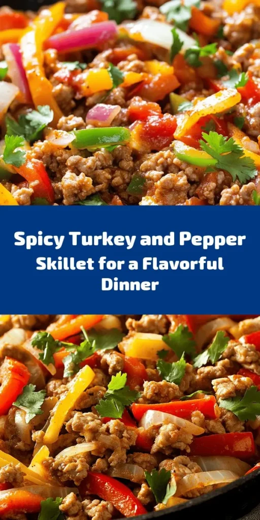Spice up your dinner routine with this quick and delicious Spicy Turkey and Pepper Skillet! Made with ground turkey, fresh bell peppers, and a mix of aromatic spices, this one-pan meal is packed with flavor and ready in just 30 minutes. Serve it over quinoa or rice for a complete meal, and don't forget to garnish with fresh cilantro or parsley for an extra pop of color! Perfect for busy weeknights or a cozy weekend dinner. Try it out!