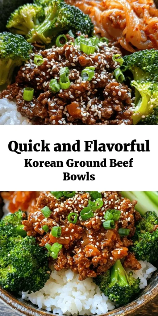 Try this delicious Korean Ground Beef Bowl that's ready in just 30 minutes! Cook up ground beef with a savory mix of soy sauce, garlic, and ginger, then serve it over a bed of fluffy rice or cauliflower rice for a low-carb twist. Topped with fresh green onions, steamed broccoli, and a sprinkle of sesame seeds, this meal is as nutritious as it is tasty. Don’t forget the optional kimchi on the side for an authentic touch! Perfect for a quick weeknight dinner!