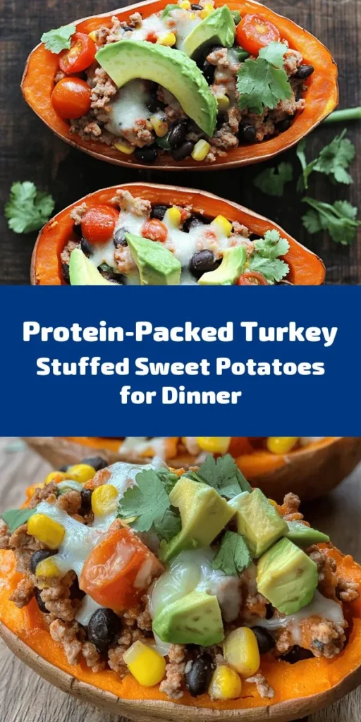 Discover a deliciously healthy meal with these High Protein Ground Turkey Stuffed Sweet Potatoes! Perfect for meal prep or a family dinner, this recipe features tender sweet potatoes filled with a flavorful mixture of ground turkey, black beans, corn, and spices. Topped with fresh avocado and cilantro, it’s not only nutritious but also satisfying. With just a bit of prep time, you can create a scrumptious dish that everyone will love!