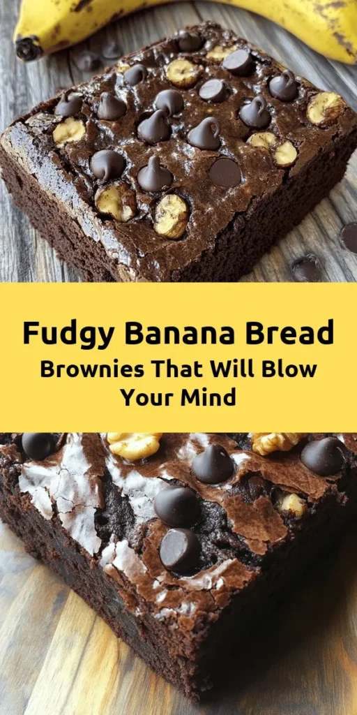 Indulge in the rich, fudgy goodness of Banana Bread Brownies! These delightful treats combine ripe bananas and cocoa powder for a moist, chocolatey bite that will satisfy any dessert craving. With simple ingredients like applesauce, brown sugar, and optional chocolate chips or nuts, you can whip them up easily. Bake them to perfection in just 30 minutes and enjoy a tasty twist on classic banana bread. Perfect for sharing or keeping all to yourself!