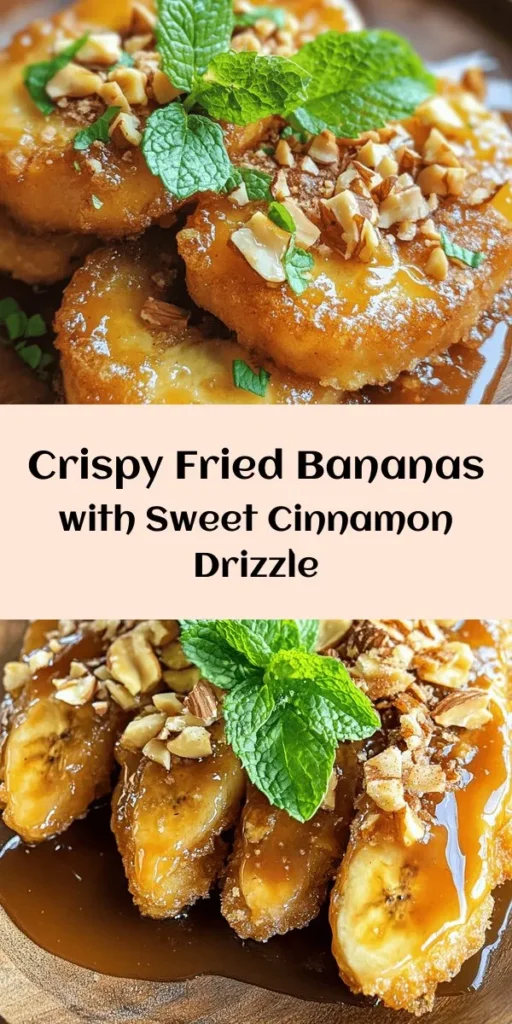 Treat yourself to sweet and crispy fried bananas drizzled with a rich cinnamon butter sauce! This delightful dessert features ripe bananas coated in a light, airy batter and fried to perfection. With just a few simple ingredients, you can create a golden-brown treat that’s sure to impress. Serve warm and add a sprinkle of nuts and fresh mint for an extra touch. Perfect for satisfying your sweet tooth! 🍌🍯 #Dessert #FriedBananas #Yummy