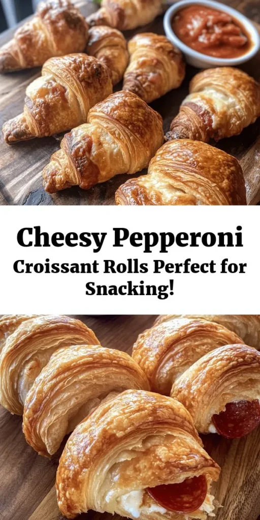 Indulge in the ultimate comfort food with these Mozzarella Pepperoni Croissant Rolls! Flaky crescent dough wrapped around gooey mozzarella cheese and savory pepperoni, seasoned to perfection. These easy-to-make rolls are ready in just 25 minutes and are perfect for snacking or sharing at parties. Don't forget to dip them in warm marinara sauce for an extra burst of flavor. Simple, delicious, and perfect for any occasion!