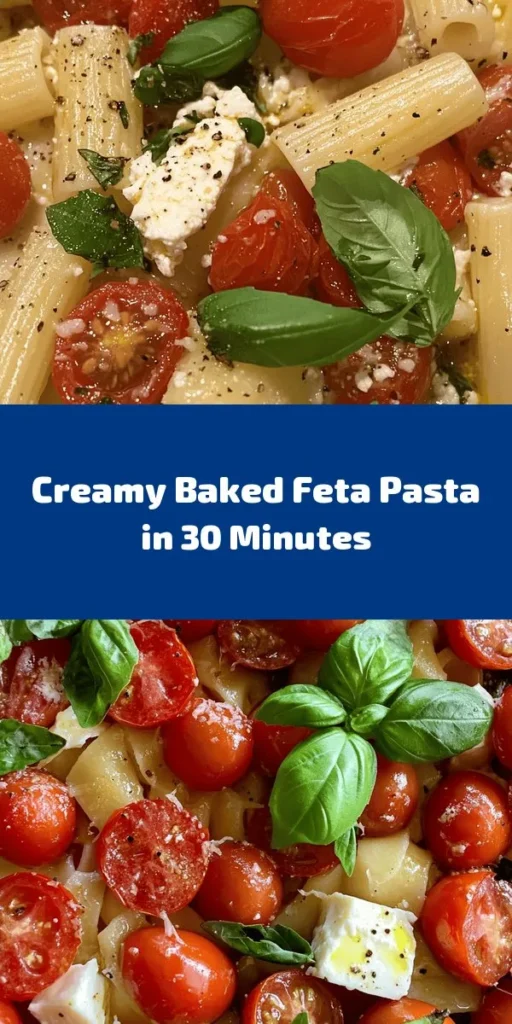 Indulge in this irresistible Baked Feta Pasta Delight! Perfect for a quick weeknight dinner, this recipe combines creamy baked feta with juicy cherry tomatoes and al dente pasta for a burst of flavor in every bite. It’s easy to make and requires just a few simple ingredients, including garlic and fresh basil for that extra touch. Ready in just 40 minutes, this dish will be your new go-to for delicious, heartwarming meals. Try it today!