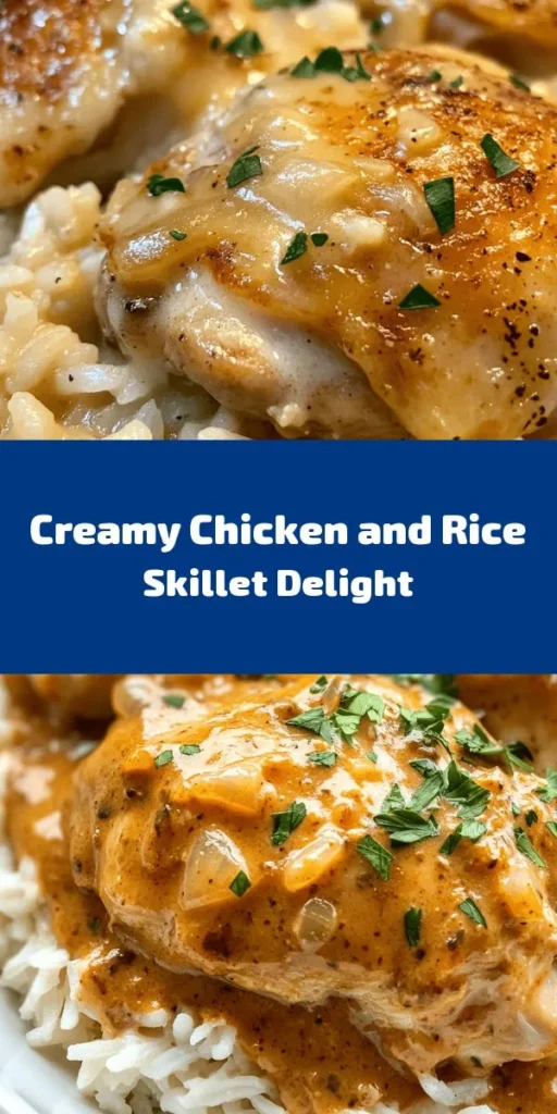 Looking for a comforting meal? Try this creamy smothered chicken and rice recipe! Perfectly seared chicken thighs are combined with fragrant rice, rich heavy cream, and a medley of spices for a dish that's both satisfying and easy to make. With just 10 minutes of prep and a total cooking time of 40 minutes, you can have a delicious dinner ready for the whole family. Don't forget to garnish with fresh parsley for that pop of color!