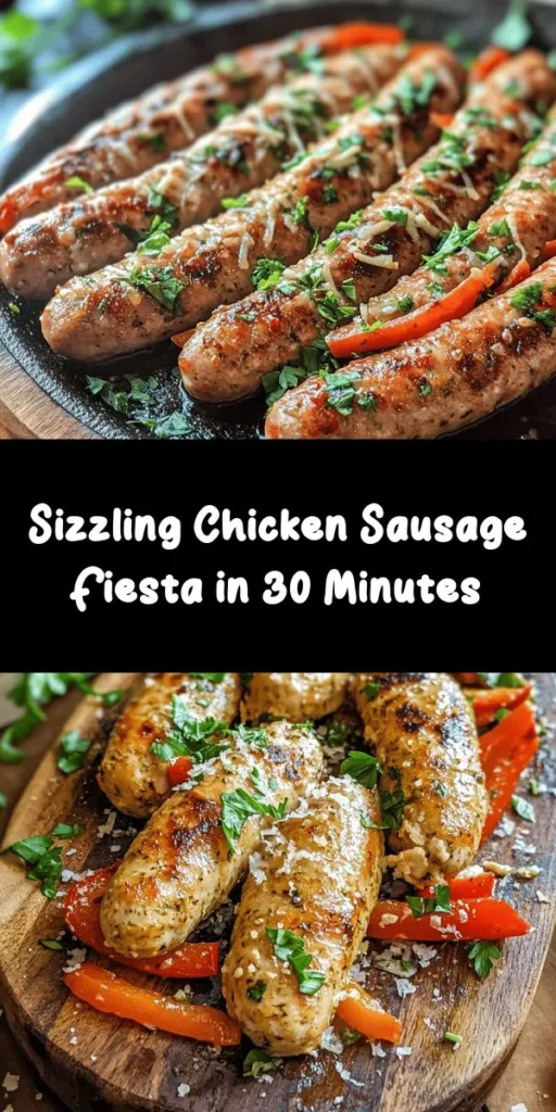Spice up your meal with this easy and delicious Chicken Sausage Fiesta! Packed with flavorful ground chicken, colorful bell peppers, and aromatic spices, these homemade sausages are a real crowd-pleaser. Perfect for serving in buns, adding to salads, or enjoying on their own. Ready in just 30 minutes, this recipe is quick, healthy, and can be customized with your favorite herbs and heat. Give it a try and enjoy a tasty twist on traditional sausages!