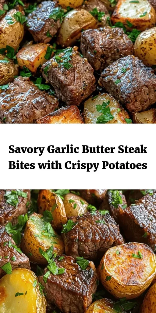 Treat yourself to these mouthwatering Garlic Butter Steak Bites and Potatoes! Juicy beef sirloin cubes are seared to perfection and tossed in a rich garlic butter sauce, while baby potatoes roast until golden and tender. This easy recipe assembles in just 40 minutes and is sure to impress for any weeknight dinner or special occasion. Don't forget the fresh parsley garnish for an extra pop of flavor! Perfectly delicious and satisfying!