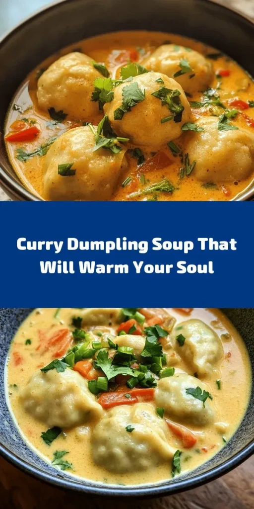 Warm up with this delicious Best Curry Dumpling Soup, a comforting blend of homemade dumplings and flavorful broth. Made with simple ingredients, these tender dumplings are filled with fresh vegetables and your choice of protein. The soup combines creamy coconut milk and spicy red curry paste for an aromatic finish. Perfect for cozy nights or impressing guests, this recipe promises to satisfy and delight. Get ready to savor the goodness!