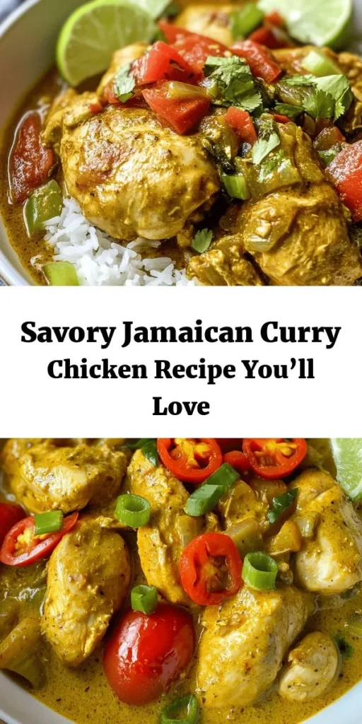 Experience the vibrant flavors of the Caribbean with this delicious Authentic Jamaican Curry Chicken recipe. Packed with tender chicken pieces, aromatic spices, and creamy coconut milk, this dish is a perfect blend of heat and comfort. Ideal for family dinners or gatherings, serve it alongside rice or roti for a satisfying meal. Don’t forget to add a squeeze of lime for that extra zing! Enjoy the taste of Jamaica right in your kitchen!