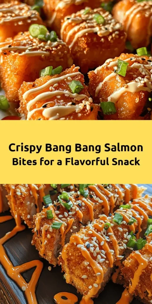 Make your taste buds dance with these Crispy Bang Bang Salmon Bites! Perfect as an appetizer or a snack, these delicious bites combine tender salmon coated in crunchy panko breadcrumbs and a zesty homemade Bang Bang sauce for a delightful kick. Easy to prepare in just 30 minutes, this dish is sure to impress your guests or satisfy your cravings. Dip, munch, and enjoy the crispy goodness with a touch of spicy flavor!