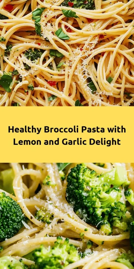 Discover the vibrant flavors of our Easy Healthy Broccoli Pasta! This delightful dish features whole wheat pasta tossed with tender broccoli, garlic, and a zesty lemon sauce. Simple to make in just 25 minutes, it's the perfect weeknight dinner. With optional Parmesan or nutritional yeast for a vegan twist, you can customize it to your taste. Serve it warm, garnished with fresh basil or parsley, and enjoy a deliciously nutritious meal!