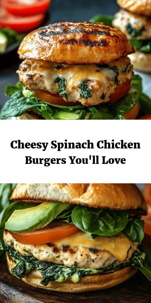 Savor the flavor with these delectable Savory White Cheddar & Spinach Chicken Burgers! Made with ground chicken, fresh spinach, and creamy white cheddar, this recipe is both wholesome and delicious. Perfect for grilling or skillet cooking, these burgers are a cinch to prepare, taking only 30 minutes from prep to plate. Customize with your favorite toppings and enjoy a hearty meal that’s sure to impress. Perfect for weeknight dinners or weekend barbecues!