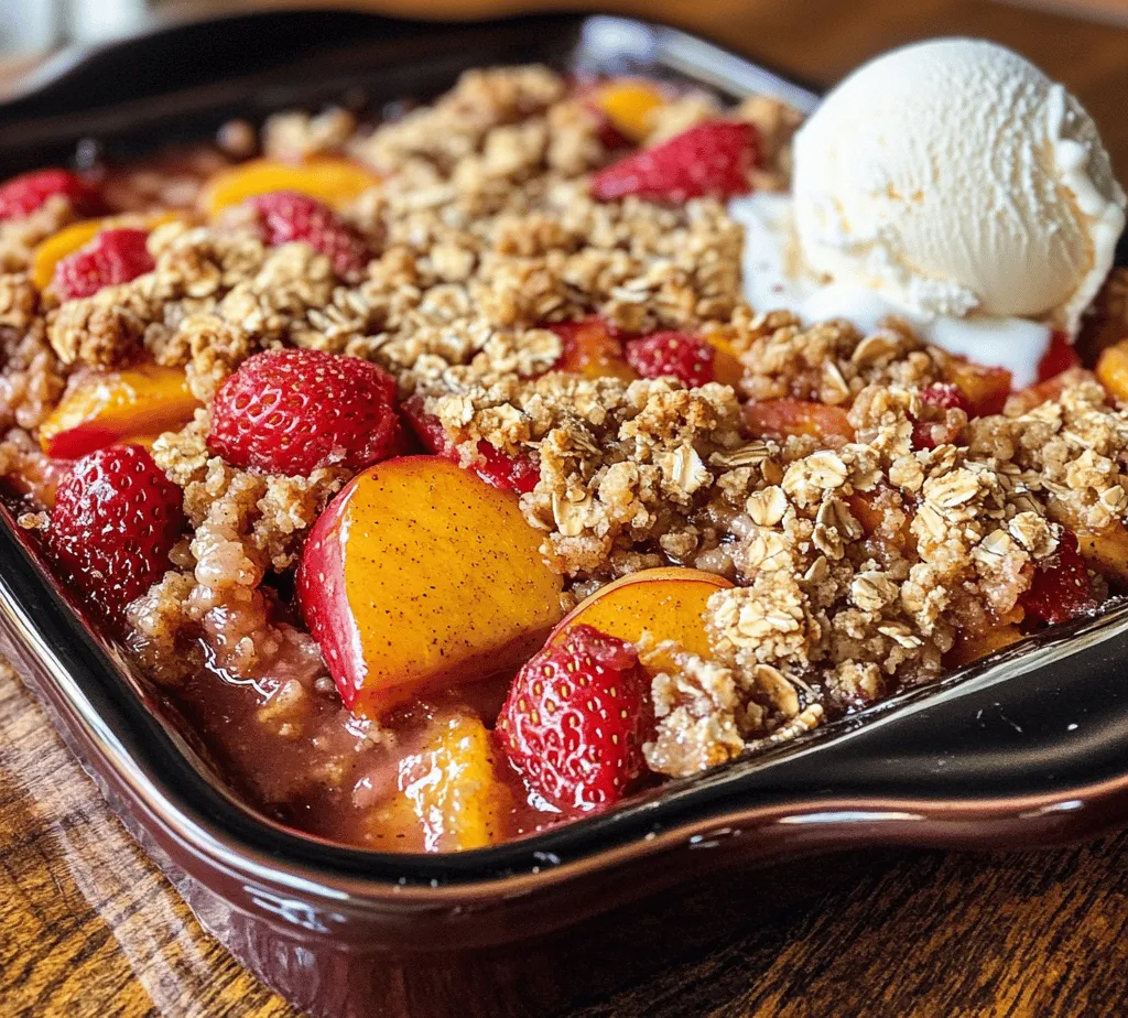 As the seasons shift and summer approaches, there’s nothing quite like indulging in a dessert that captures the essence of fresh, sun-ripened fruit. Enter the Strawberry Peach Crisp Delight—a delightful medley of juicy strawberries and peaches, harmoniously baked under a golden, crumbly topping. This seasonal dessert not only tantalizes the taste buds but also evokes the comforting nostalgia of summer picnics and family gatherings. The combination of sweet strawberries and succulent peaches creates a flavor profile that is both refreshing and indulgent, making it a perfect treat for warm weather.