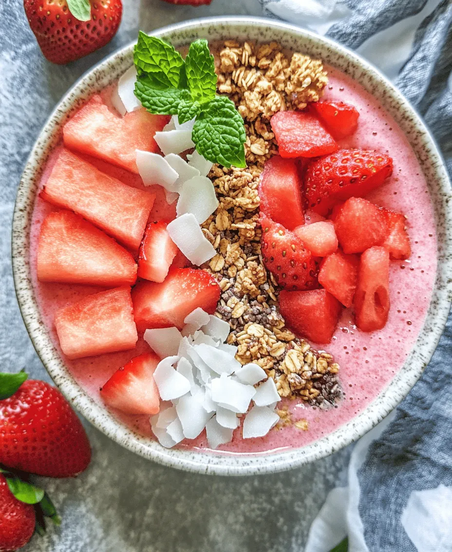 The Refreshing Watermelon and Strawberry Smoothie Bowl is not just an eye-catching dish; it’s a deliciously nutritious way to start your day or refuel after a workout. Bursting with the natural sweetness of fruits and hydrating properties, this smoothie bowl is perfect for warm days or any time you crave a refreshing treat. The vibrant colors and inviting textures make it not only a treat for the palate but also a feast for the eyes. This article will provide a comprehensive guide to crafting the perfect smoothie bowl, including the benefits of the ingredients, step-by-step instructions, and creative ways to customize your bowl.