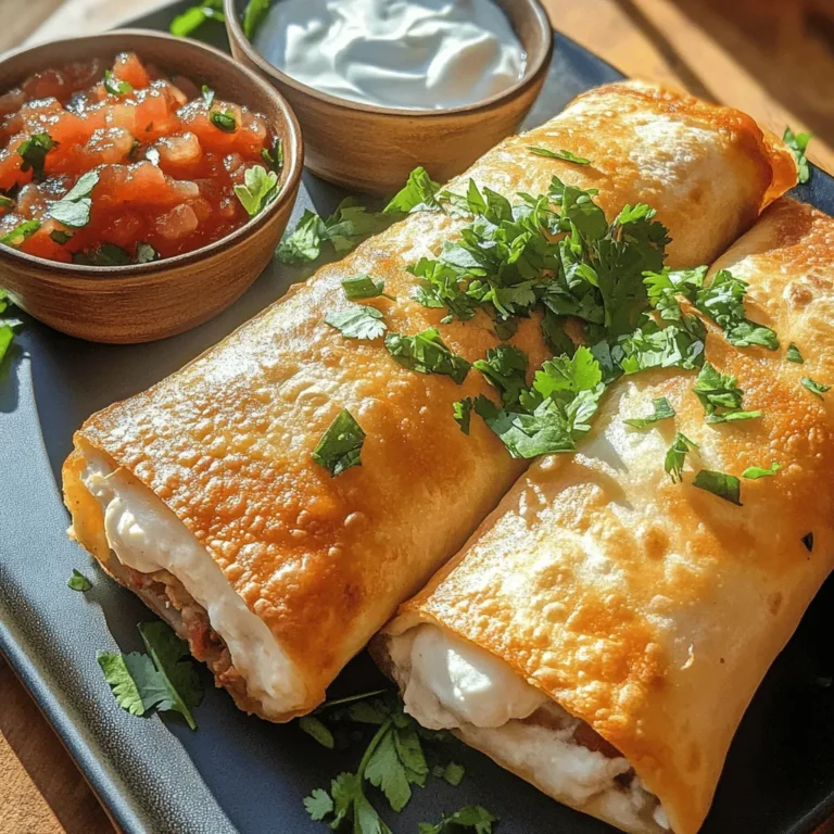 Chimichangas, a delightful staple of Mexican cuisine, have captured the hearts and appetites of food lovers around the world. These crunchy, deep-fried burritos offer a satisfying contrast of textures and flavors, making them a hit in both casual dining and festive gatherings. The Crunchy Chicken Chimichangas recipe, in particular, serves as an excellent introduction to this beloved dish, providing a comforting meal that is easily prepared at home. With crispy, golden exteriors that encase a savory filling of shredded chicken, refried beans, and cheese, these chimichangas promise to delight your taste buds while being simple enough for even novice cooks to master.