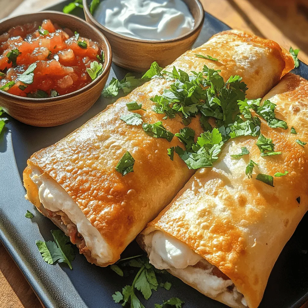 Chimichangas, a delightful staple of Mexican cuisine, have captured the hearts and appetites of food lovers around the world. These crunchy, deep-fried burritos offer a satisfying contrast of textures and flavors, making them a hit in both casual dining and festive gatherings. The Crunchy Chicken Chimichangas recipe, in particular, serves as an excellent introduction to this beloved dish, providing a comforting meal that is easily prepared at home. With crispy, golden exteriors that encase a savory filling of shredded chicken, refried beans, and cheese, these chimichangas promise to delight your taste buds while being simple enough for even novice cooks to master.