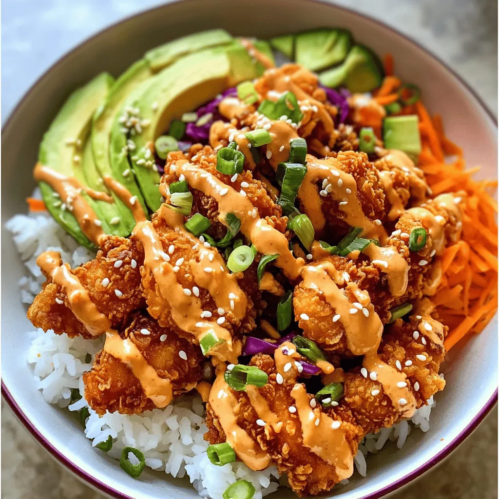 The Bang Bang Chicken Bowl is a culinary masterpiece that combines the irresistible crunch of fried chicken with a medley of vibrant vegetables, all drizzled with a creamy, spicy sauce. This dish not only tantalizes your taste buds but also offers a feast for the eyes with its colorful presentation. Perfect for family dinners, meal prep, or casual gatherings, the Bang Bang Chicken Bowl is a versatile recipe that fits a variety of occasions. Whether you’re looking to impress guests or simply enjoy a satisfying meal at home, this dish promises to deliver on both flavor and satisfaction.