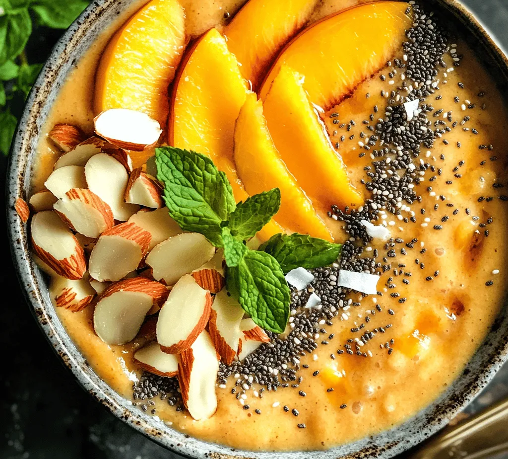 To create a truly delicious Summer Bliss Peach Smoothie Bowl, it's essential to understand the role and benefits of each ingredient. Here’s a closer look at the key components that make this smoothie bowl a nutritious powerhouse.