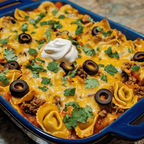 In the realm of culinary creativity, fusion dishes often bring forth delightful surprises, marrying flavors and textures that might seem worlds apart. One such innovative creation is the Cheesy Beef Enchilada Tortellini. This dish seamlessly blends the rich, savory goodness of cheesy enchiladas with the comforting, pillowy texture of tortellini, resulting in a meal that is both satisfying and indulgent. For busy families looking for quick yet fulfilling dinner options, this recipe stands out as a go-to choice. It is packed with robust flavors and can be prepared in a fraction of the time it takes to make traditional enchiladas.