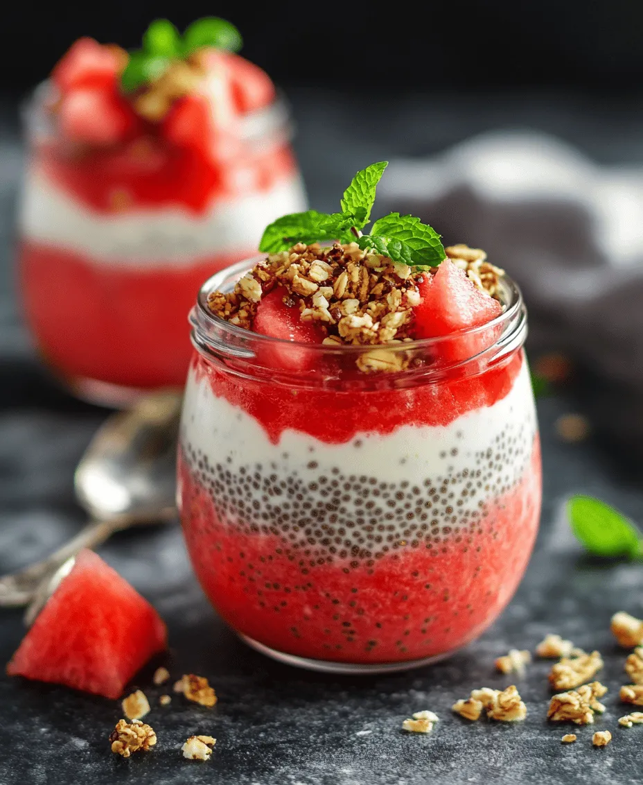 In recent years, chia pudding has surged in popularity as a go-to breakfast option, and for good reason. This versatile dish not only tantalizes the taste buds but also packs a nutritional punch that sets a positive tone for the day ahead. Chia seeds are a remarkable superfood, rich in omega-3 fatty acids, protein, and dietary fiber, making them an excellent choice for anyone looking to improve their health and vitality. When combined with other wholesome ingredients, such as the refreshing and hydrating watermelon, chia pudding transforms into a delightful breakfast jar that will not only nourish your body but also uplift your mood.