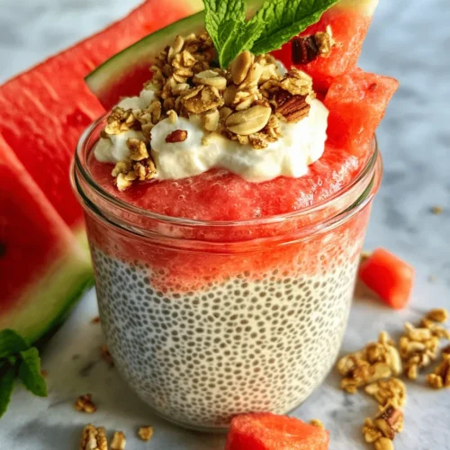 In recent years, chia pudding has surged in popularity as a go-to breakfast option, and for good reason. This versatile dish not only tantalizes the taste buds but also packs a nutritional punch that sets a positive tone for the day ahead. Chia seeds are a remarkable superfood, rich in omega-3 fatty acids, protein, and dietary fiber, making them an excellent choice for anyone looking to improve their health and vitality. When combined with other wholesome ingredients, such as the refreshing and hydrating watermelon, chia pudding transforms into a delightful breakfast jar that will not only nourish your body but also uplift your mood.