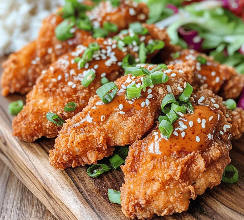The star of the show in Crispy Bang Bang Chicken is, of course, the chicken itself. For this recipe, boneless, skinless chicken breasts are the preferred choice. This cut of meat is not only convenient but also ensures a tender and juicy outcome. The absence of bones means that the chicken cooks evenly and is easy to handle, making it a practical option for both cooking and eating.