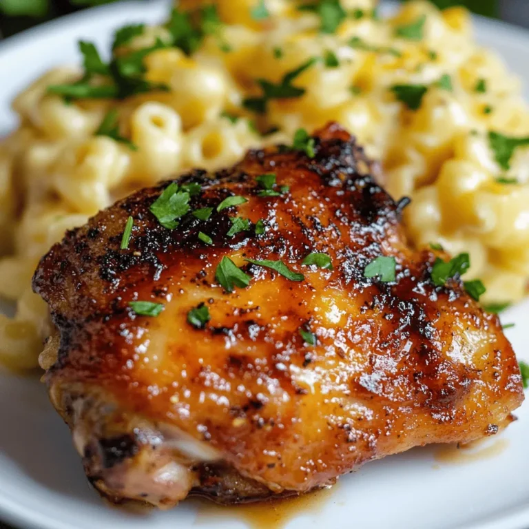 In the world of comfort food, few dishes can rival the satisfying combination of Sweet and Spicy Honey Pepper Chicken paired with Creamy Macaroni Cheese. This recipe brings together tender, marinated chicken thighs infused with a perfect balance of sweetness and heat, served alongside rich and cheesy macaroni. Ideal for family dinners or casual gatherings, this dish not only tantalizes the taste buds but also warms the soul. Each bite of the succulent chicken, with its sticky glaze of honey and spices, complements the creamy, cheesy essence of macaroni, creating a meal that is both indulgent and comforting.
