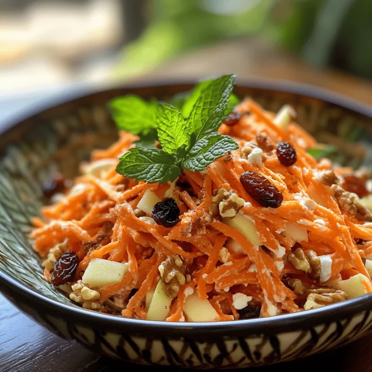 Carrots are the star of this salad, bringing a natural sweetness and satisfying crunch. These vibrant orange veggies are not just visually appealing; they are also packed with nutrients. One of the most significant health benefits of carrots is their high content of vitamin A, which is crucial for maintaining good vision, skin health, and immune function. Additionally, carrots are rich in antioxidants, such as beta-carotene, which may help reduce the risk of chronic diseases.