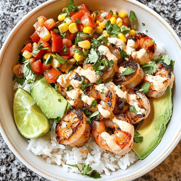 Welcome to the delightful world of the Grilled Shrimp Bowl with Avocado, Corn Salsa, and Creamy Garlic Sauce. This dish is not only a visual feast but also a flavorful culinary experience that brings together the best of fresh ingredients. Imagine tender, juicy shrimp grilled to perfection, paired with a refreshing corn salsa that bursts with flavor, and a creamy garlic sauce that ties it all together. This grilled shrimp bowl is a celebration of vibrant flavors and healthy components, making it an ideal choice for anyone looking to enjoy a nutritious meal without sacrificing taste.