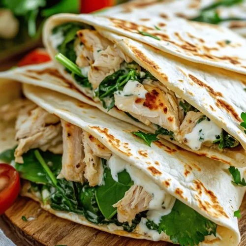 Wraps have become a staple meal option for many households, and it's easy to see why. They are incredibly versatile, allowing for a range of fillings and flavors to suit any palate. Among the myriad of wrap recipes available, Cheesy Garlic Chicken Wraps stand out as a delightful combination of savory flavors and satisfying textures. This hearty dish features tender chicken enveloped in a creamy, cheesy filling, accented by the aromatic essence of garlic and the freshness of herbs.