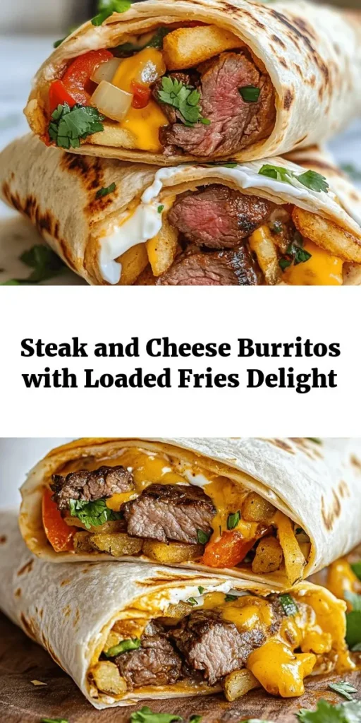 Indulge in the ultimate comfort food with these Steak & Cheese Dirty Fry Burritos! Packed with juicy marinated sirloin steak, colorful veggies, and crispy French fries loaded with cheese, these burritos are a flavor explosion. Grilled until golden and crispy, they're perfect for a hearty meal. Customize with your favorite toppings like sour cream or guacamole for an extra touch. Easy to make and utterly delicious, this recipe is a must-try for burrito lovers!