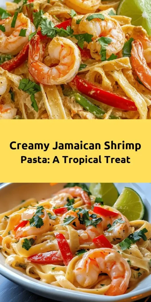 Treat yourself to a taste of the Caribbean with this creamy Jamaican Shrimp Pasta! Perfectly cooked fettuccine is tossed with succulent shrimp, vibrant bell peppers, and a rich coconut cream sauce infused with jerk seasoning for a flavor explosion. This dish is quick to prepare, making it an ideal weeknight dinner. Top it off with fresh cilantro and a squeeze of lime for a burst of freshness. Dive into this delicious fusion of flavors that will transport your taste buds to a tropical paradise!