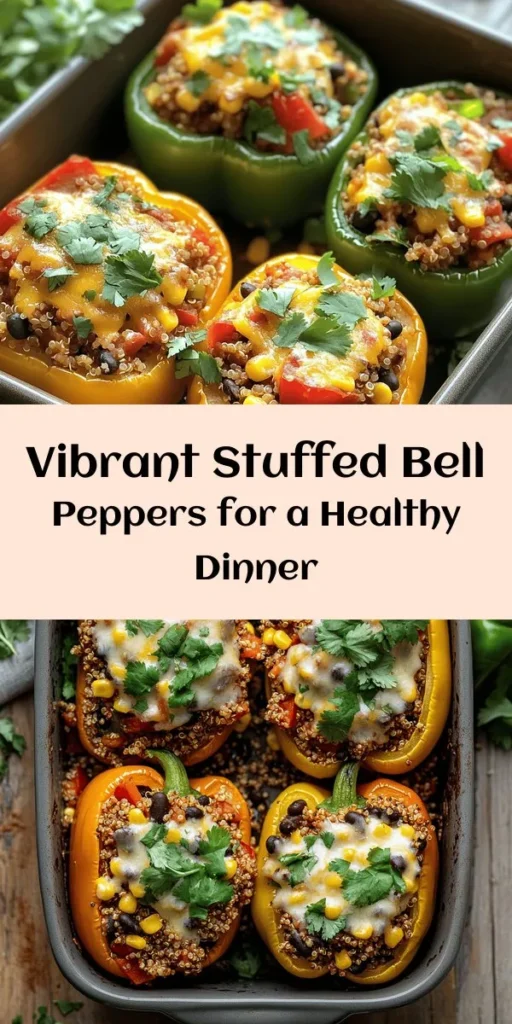 Brighten up your dinner table with these Colorful Stuffed Bell Pepper Delights! Packed with nutritious quinoa or rice, black beans, corn, and tomatoes, these vibrant peppers are not only tasty but healthy too. Easy to make and perfect for meal prep, they’re baked to perfection with a cheesy topping. Whether it’s for a family meal or a gathering, these stuffed peppers are sure to impress. Don’t forget to serve with fresh cilantro and a dollop of sour cream!