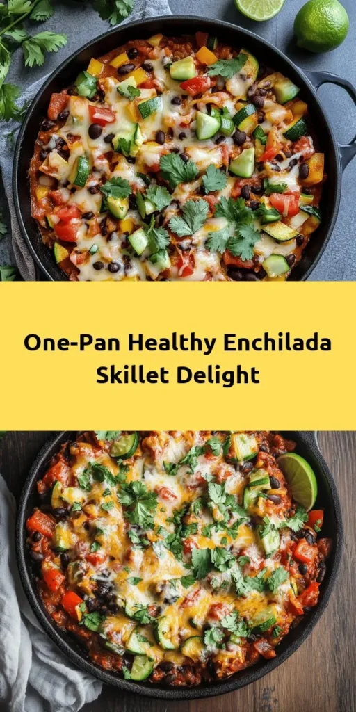 Looking for a quick and healthy dinner option? This delicious Healthy Enchilada Skillet combines vibrant veggies, black beans, and corn, all layered with cheesy goodness! Ready in just 30 minutes, it's perfect for busy weeknights. The blend of spices adds a kick, while fresh cilantro and lime juice elevate the flavors. Serve it up in one skillet for less cleanup and more family time. Try this recipe for a nutritious twist on a classic favorite!