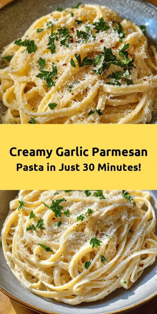 Indulge in a delightful Garlic Parmesan Pasta that’s simple yet bursting with flavor. Cooked to perfection, fettuccine or spaghetti is tossed in a creamy, garlicky sauce enriched with Parmesan and a hint of lemon zest. This dish is perfect for a weeknight dinner or a special occasion. With just a few ingredients and easy steps, you'll have a comforting pasta meal in no time. Top it off with fresh parsley and extra cheese for the ultimate finish. Enjoy!